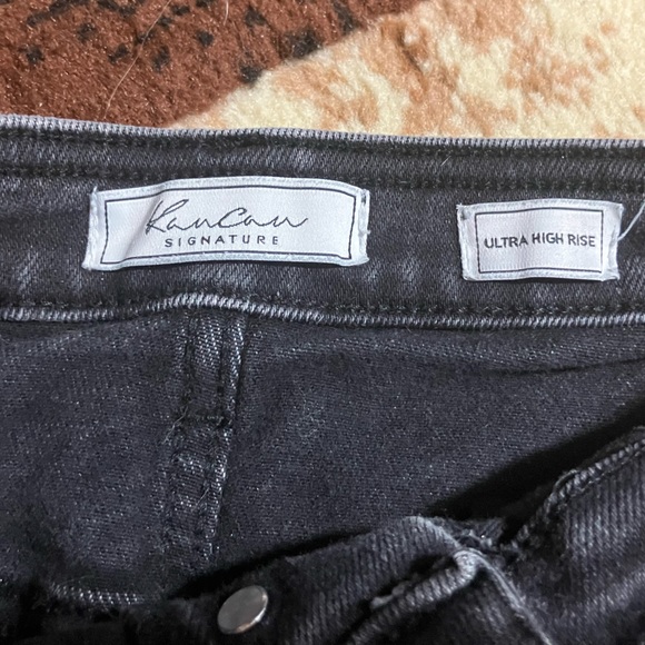Kancan Fly Buttom Ultra High Rise Denim Black Shorts Size 25 - Picture 4 of 5
